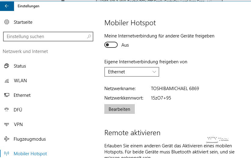 Mobiler Hotspot Windows 10