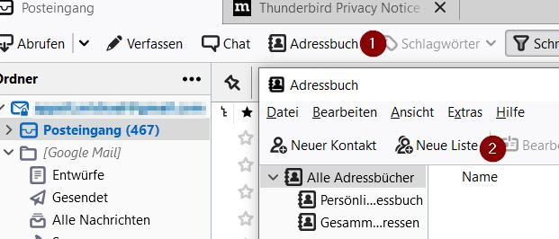 E-Mail-Verteiler erstellen in Thunderbird