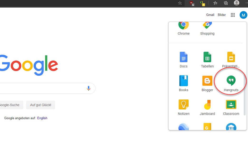 Google Hangouts im Browser