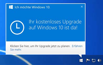 Kostenloses Uprade auf Windows 10