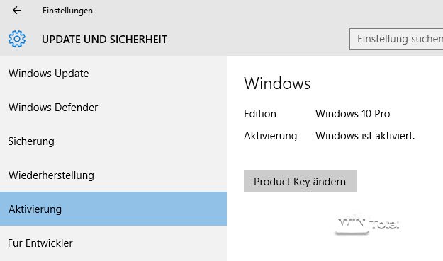 Windows 10 aktiviert