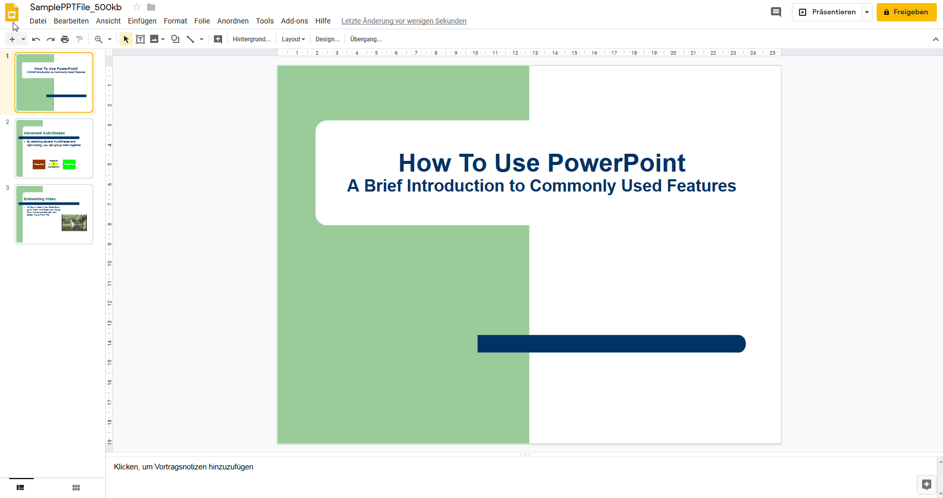 PowerPoint kostenlos mit Google Slides