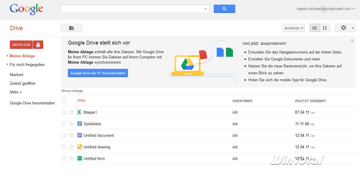 Google Drive im Web
