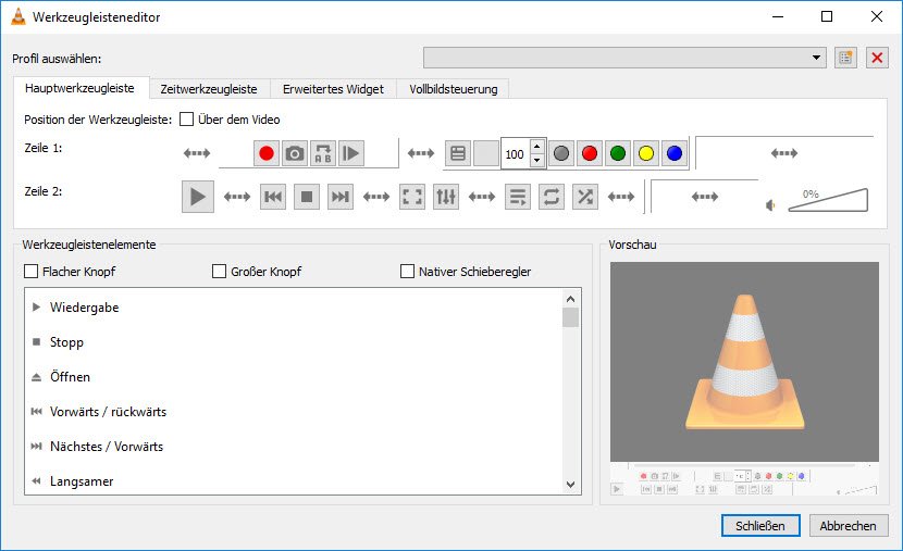 Editor für die GUI von VLC