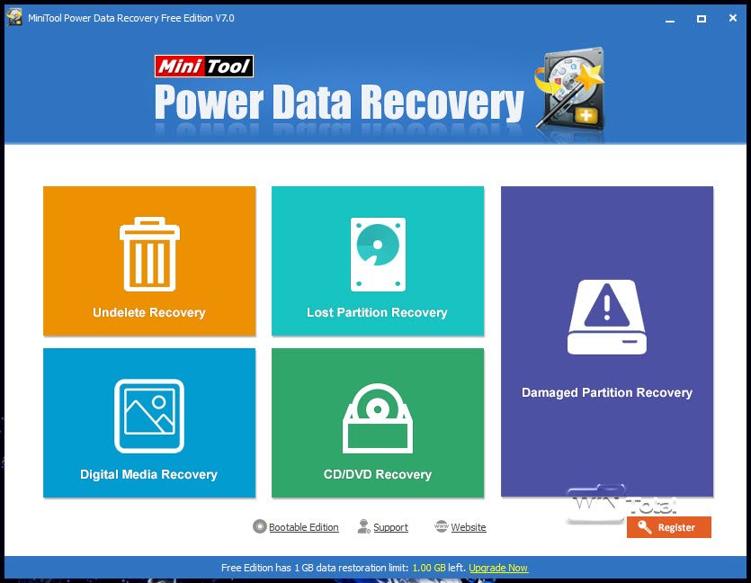 Hauptmenü Power Data Recovery