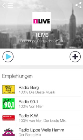 Screenshot der RadioDeck- Dein Radio App