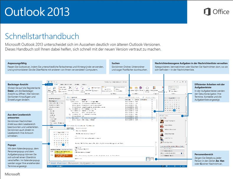 Schnellstarthandbuch Outlook 2013