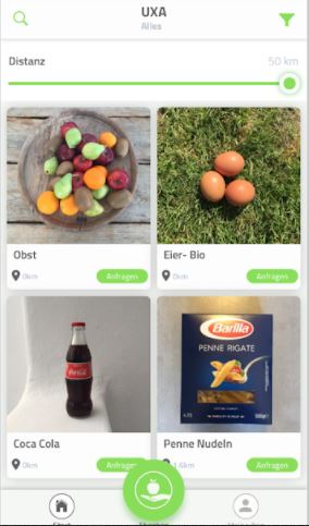 Uxa Foodsharing-App