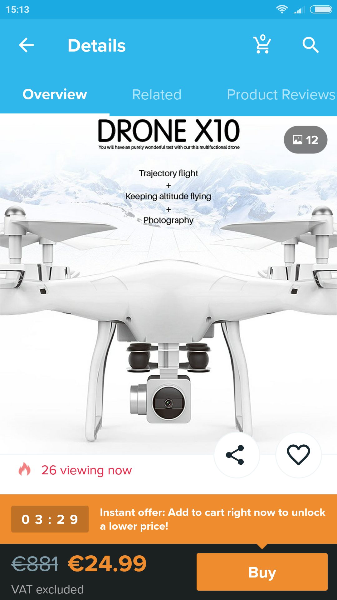 Drohne bei Wish Shopping